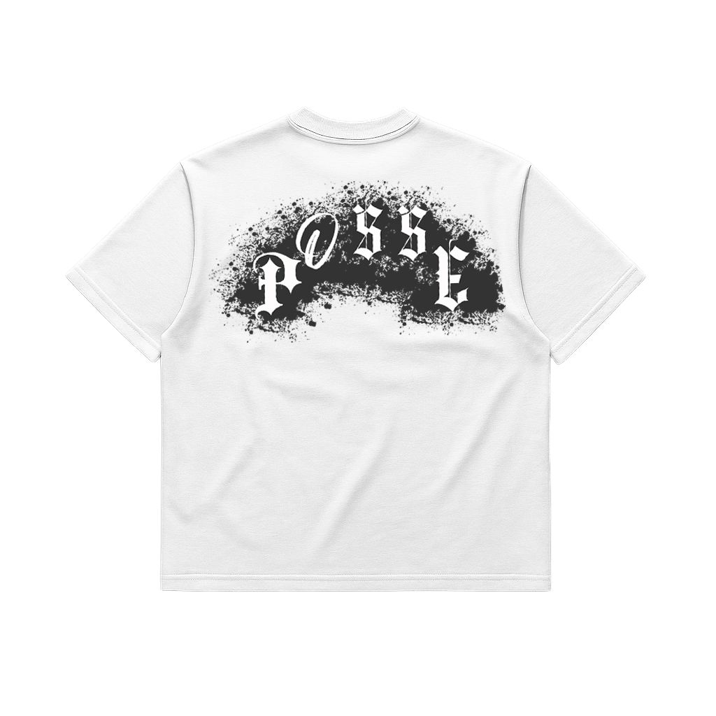 WHITE SPLATTER CREAM T-SHIRT